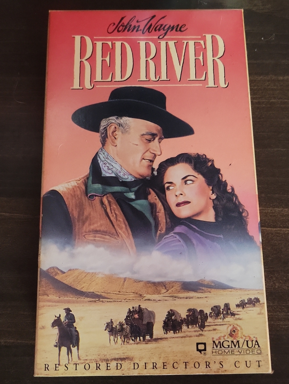 John Wayne Red River VHS Home Video - Red/Pink Tones